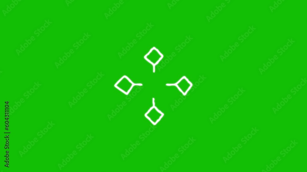 Animation with magic rune symbols on green screen. Runic alphabet, Futhark. Ancient Norse occult symbols, black Vikings letters carved. Chroma key. 4K Video motion graphic