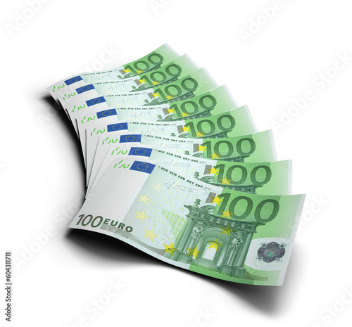 Stack 100 Euro bank notes