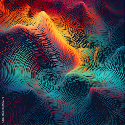 Generative AI  illustrations  Gravity  gravitational waves concept. Physical wave and technology background.
