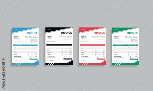 	
Invoice minimal design template. Bill form business invoice accounting