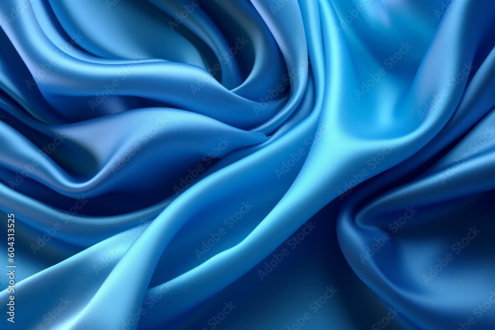 Obraz premium Blue silk fabric satin background