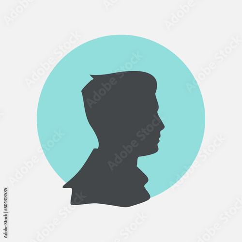 Beautiful profile of a human's face. Logo profile of a man in vector. Flat style.