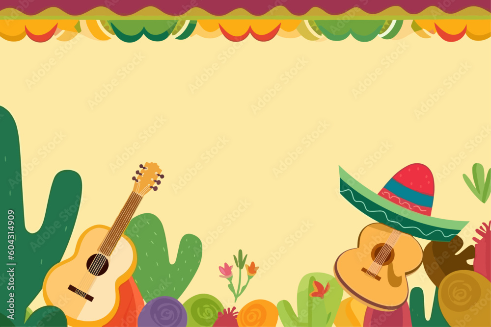 Obraz premium Cinco de Mayo festival copy space vector illustration