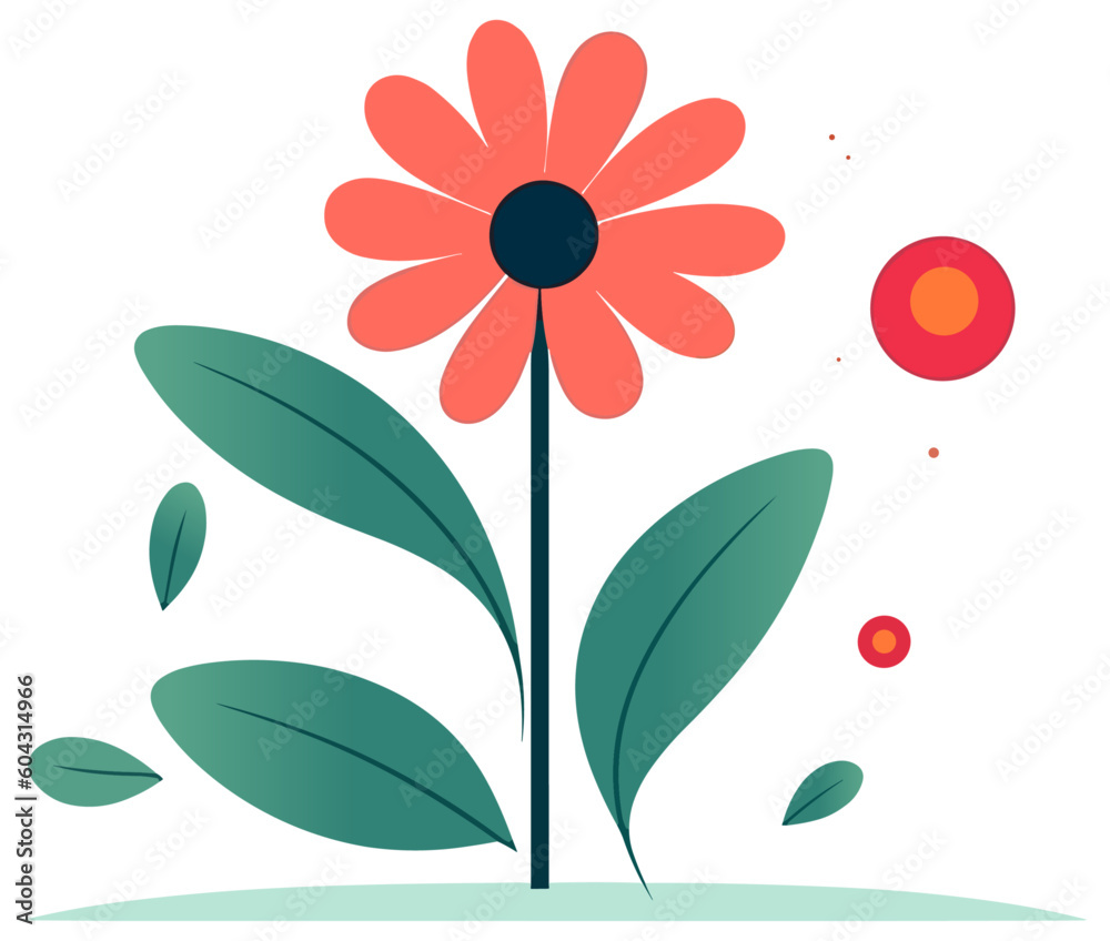 beautiful flowers and leaves vector illustration beautiful flowers and leaves vector illustration