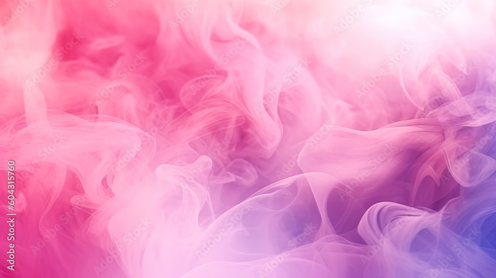 Pink smoke background, mist pink purple, free space cloud wave, generative ai