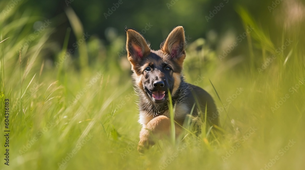 German Shepherd Puppy Dog, Generative AI