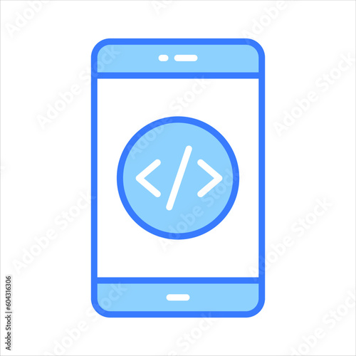 An icon of mobile coding in modern style, easy to use icon