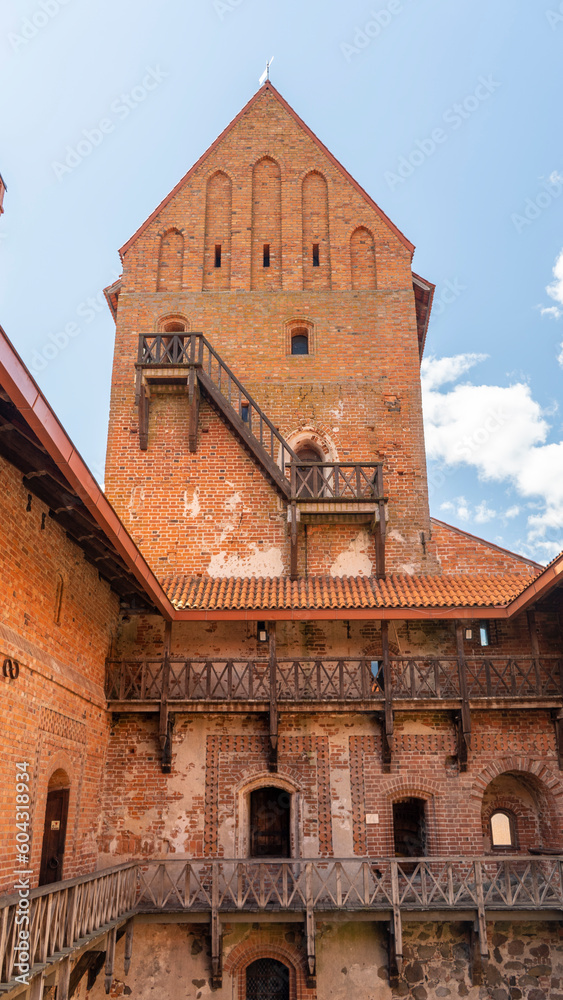 Medieval Gothic Island Castle, Located in Galve Lake. Tthe Most Beautiful Lithuanian Landmark. Trakai Island Castle Popular Tourist Destination in Lithuania Medieval Gothic Island Castle, Located in Galve Lake. Tthe Most Beautiful Lithuanian Landmark. Trakai Island Castle Popular Tourist Destination in Lithuania