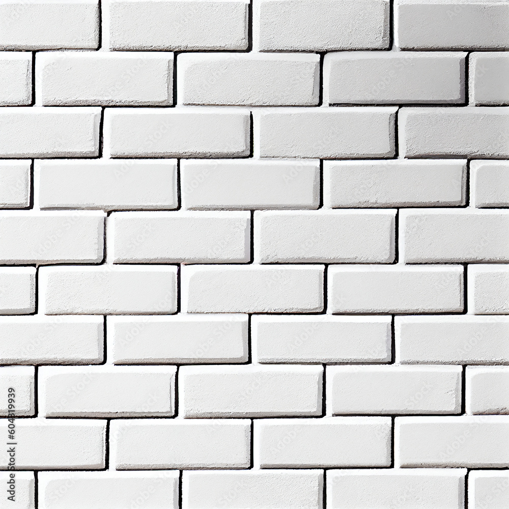 White brick wall texture background for stone tile block painted in grey light color wallpaper modern interior and exterior and backdrop design. Generative AI White brick wall texture background for stone tile block painted in grey light color wallpaper modern interior and exterior and backdrop design. Generative AI