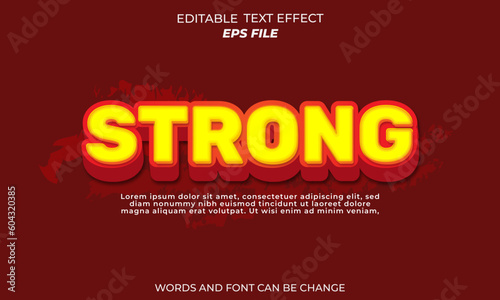 strong text effect, font editable, typography, 3d text 