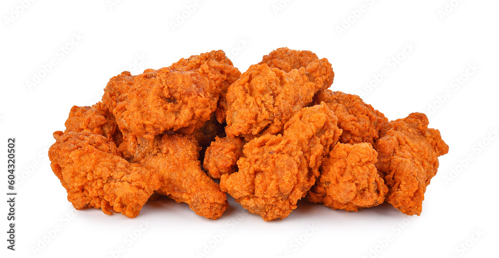 Heap of fried spicy chicken isolated on transparent background. PNG Heap of fried spicy chicken isolated on transparent background. PNG