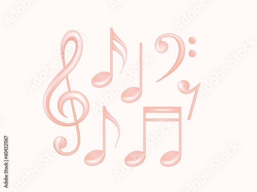 3d Music note cute design vector illustration collection