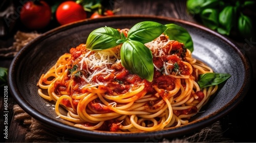 Italian spaghetti pasta. Generative AI