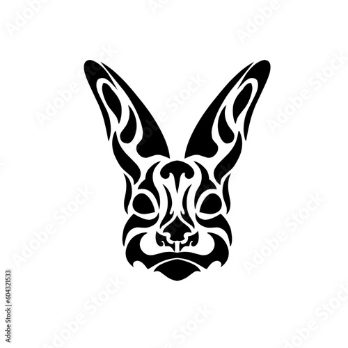 Illustration vector graphic of tribal art abstrack face rabbit for tatto and other