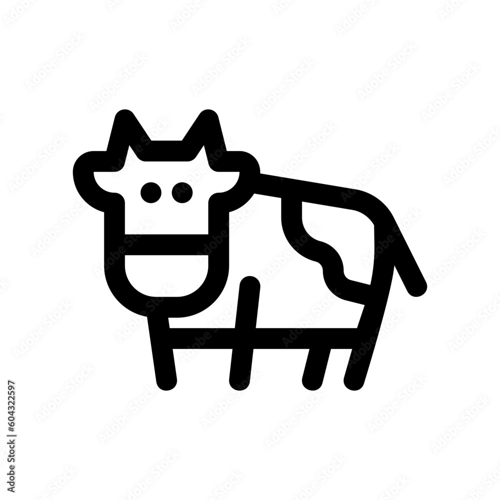 Editable cow, cattle, bull vector icon. Animal, farm, livestock. Part of a big icon set family. Perfect for web and app interfaces, presentations, infographics, etc