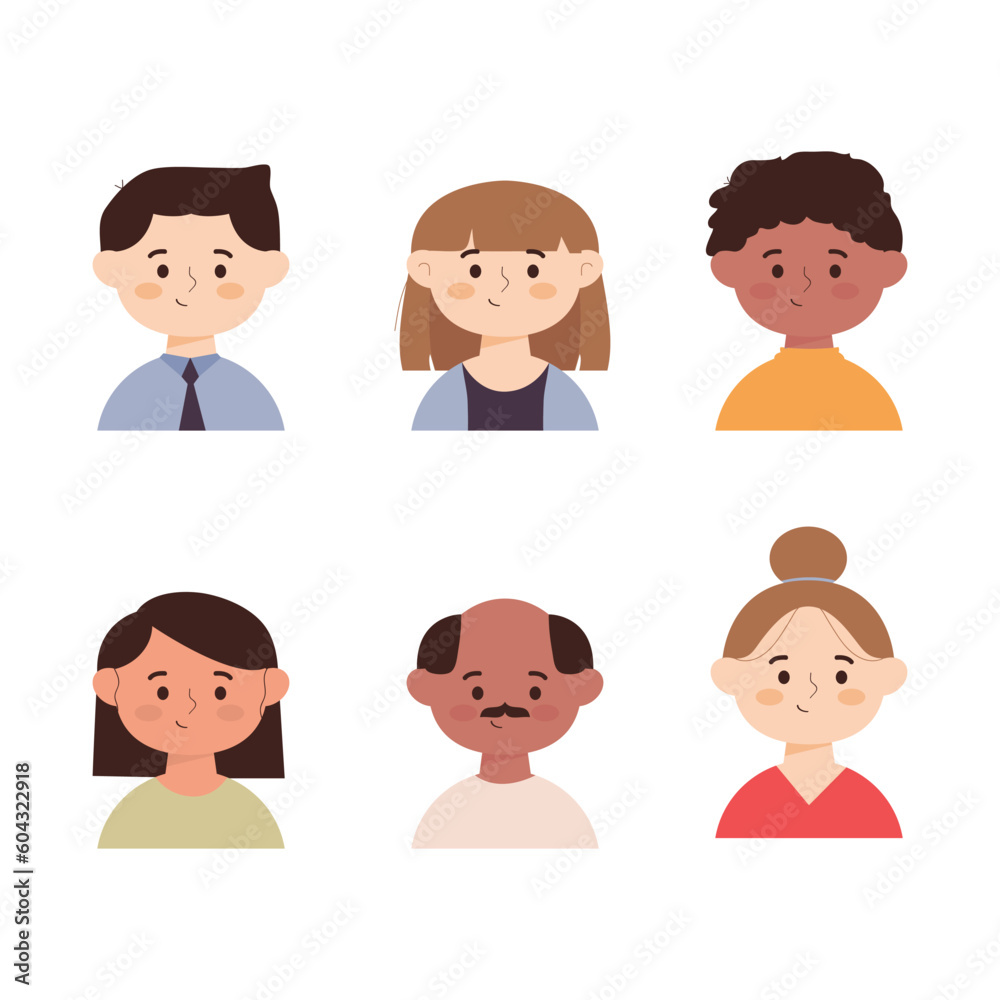 cartoon illustration of different people with smiling facial expressions cartoon illustration of different people with smiling facial expressions