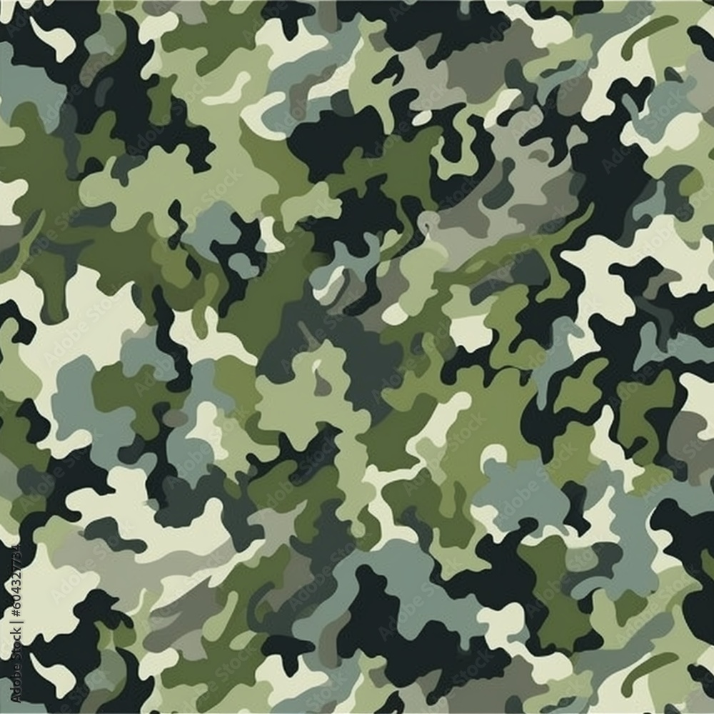 Army Pattern in Shades of Green: A Camouflage Design for the Bold Army Pattern in Shades of Green: A Camouflage Design for the Bold
