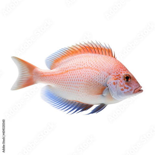 side view of Coral fish isolated on a transparent background, Generative ai