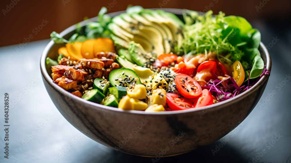 salad with vegetables and fruits in a bowl