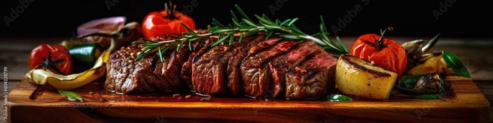 Beef steak is grille. Generative AI Beef steak is grille. Generative AI