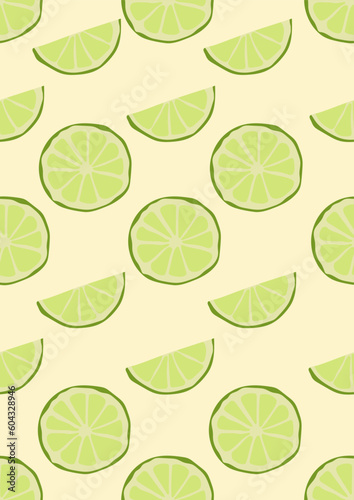 Seamless pattern with limes.Eps 10 vector.