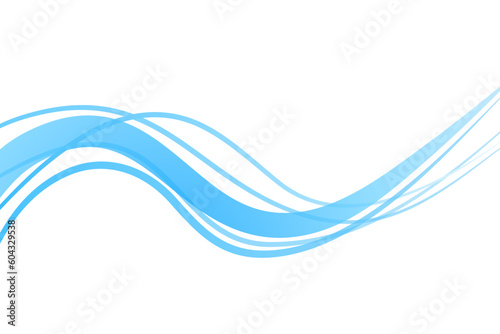 Abstract Blue Wave Curve Water Flow Editable Line Stroke Element Design Transparent Background Graphic Vector Illustration. Technology Internet Business Forward Growth