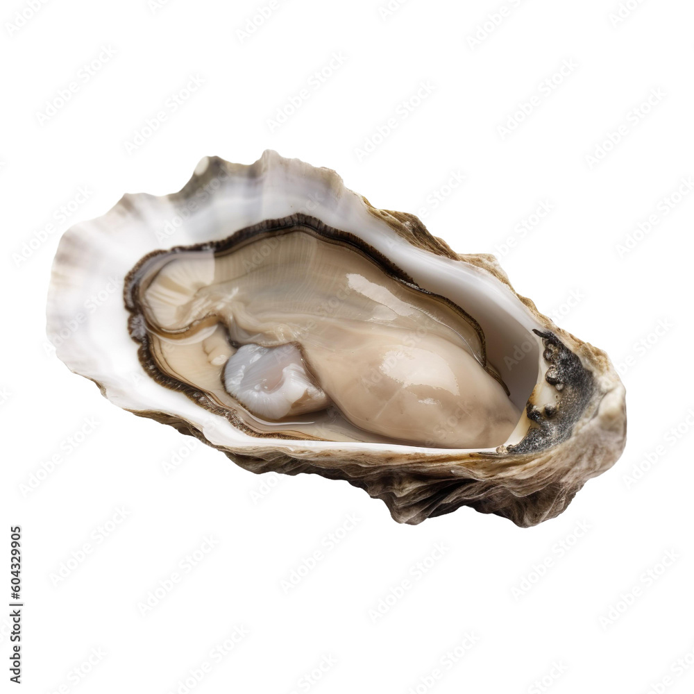 side view of Oysters isolated on a transparent background, Generative ai side view of Oysters isolated on a transparent background, Generative ai
