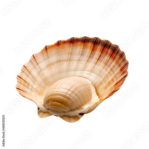 side view of Scallops fish isolated on a transparent background, Generative ai