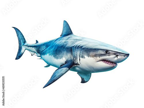 awesome great white shark isolated. generated with AI