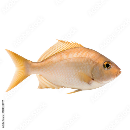 side view of Tan fish isolated on a transparent background, Generative ai