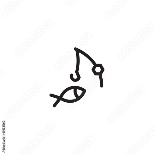 Beach Fishing Fish Outline Icon