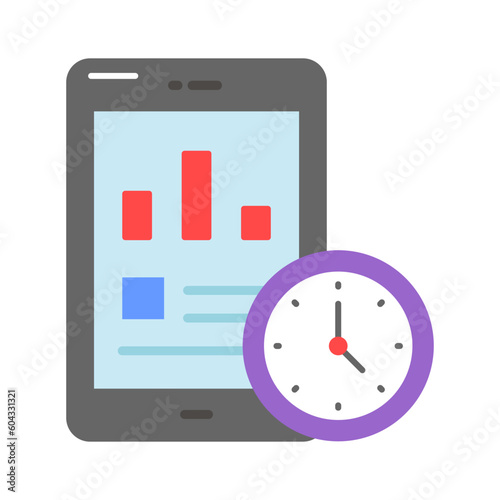 Mobile data management icon in modern style, easy to use icon