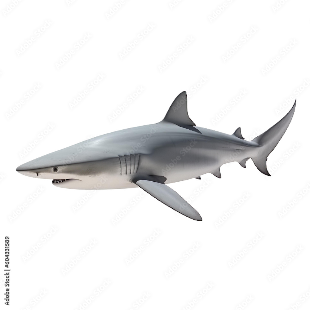 Fototapeta premium shark fish isolated on a transparent background, Generative ai