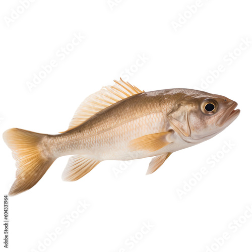 side view of Beige fish on transparent background, Generative ai 
