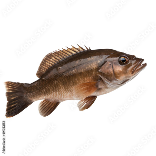 side view of Brown fish on transparent background, Generative ai   © SuperPixel Inc
