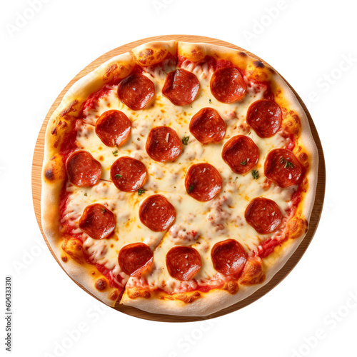 pizza isolated on white created with Generative AI