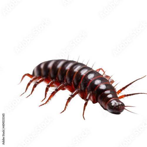 Centipede insect isolated on transparent background, Generative ai 