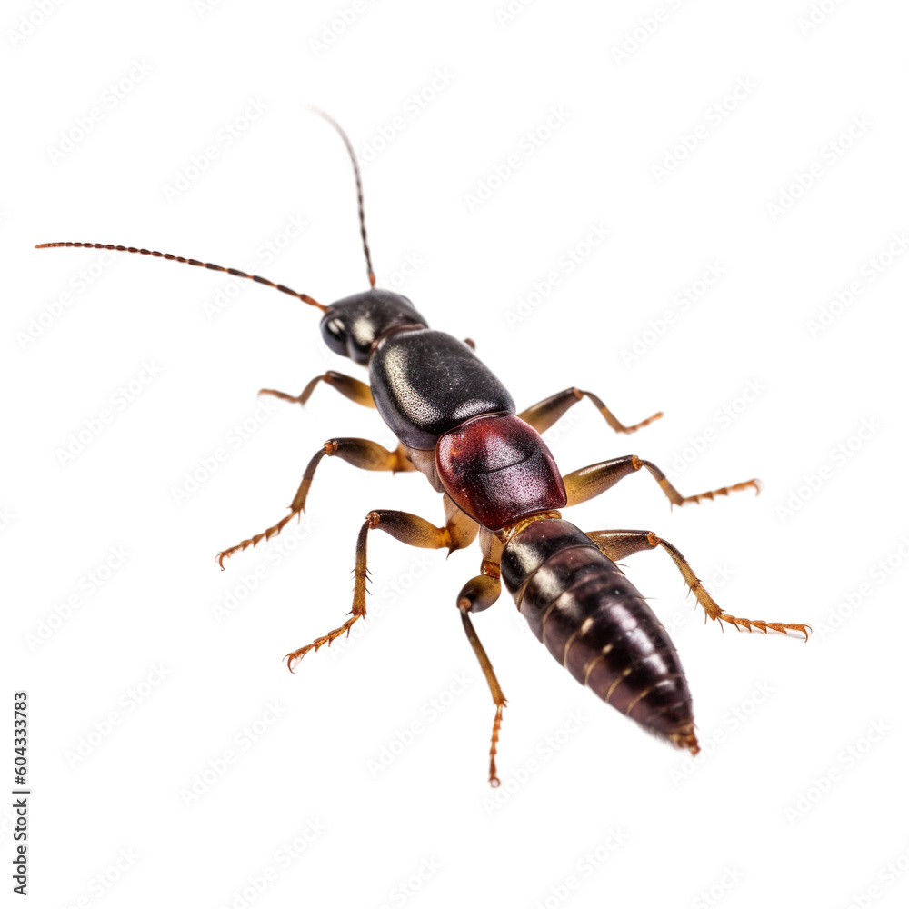 Earwig insect isolated on transparent background, Generative ai Earwig insect isolated on transparent background, Generative ai