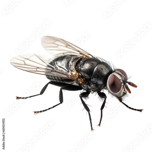 Housefly insect isolated on transparent background, Generative ai  