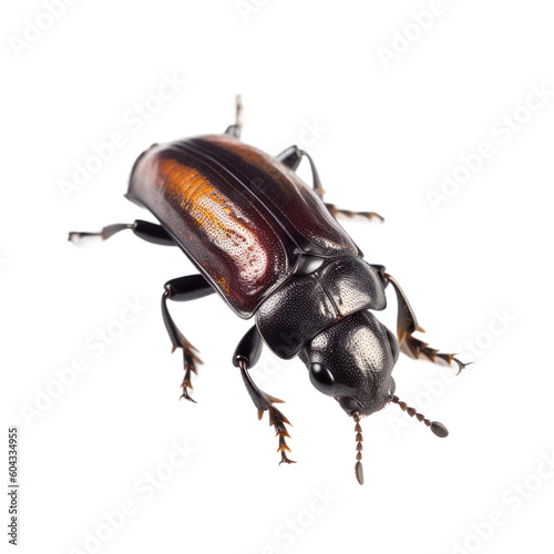 Prionus Beetle insect isolated on transparent background, Generative ai 