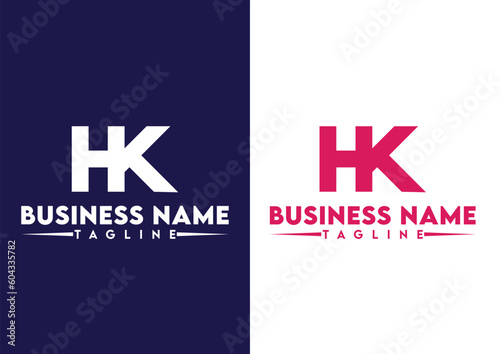 Letter HK logo design, HK letter logo