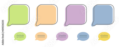 speech talk message icons colorful set