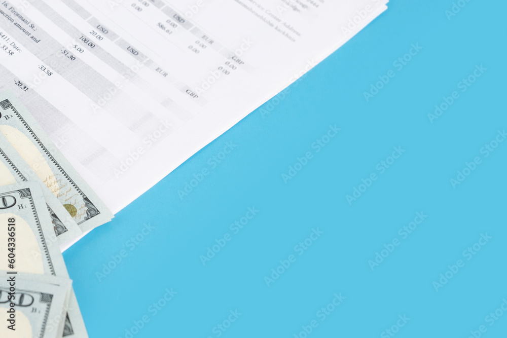 Obraz premium tax return and tax payment, cash on documents
