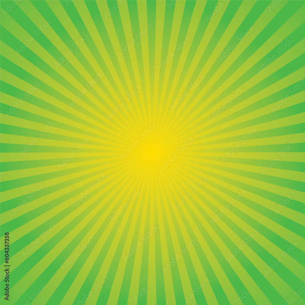Obraz premium Green Burst Background. Vector Illustration.