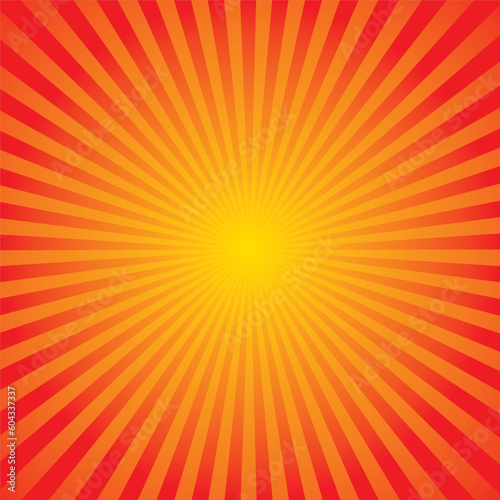Orange and Yellow Burst Background. Vector Illustration.