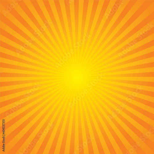 Yellow and Orange Burst Background. Vector Illustration.