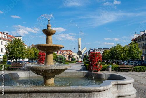 Biskupiec, Poland - August 4, 2022: View of the city centre
 photo