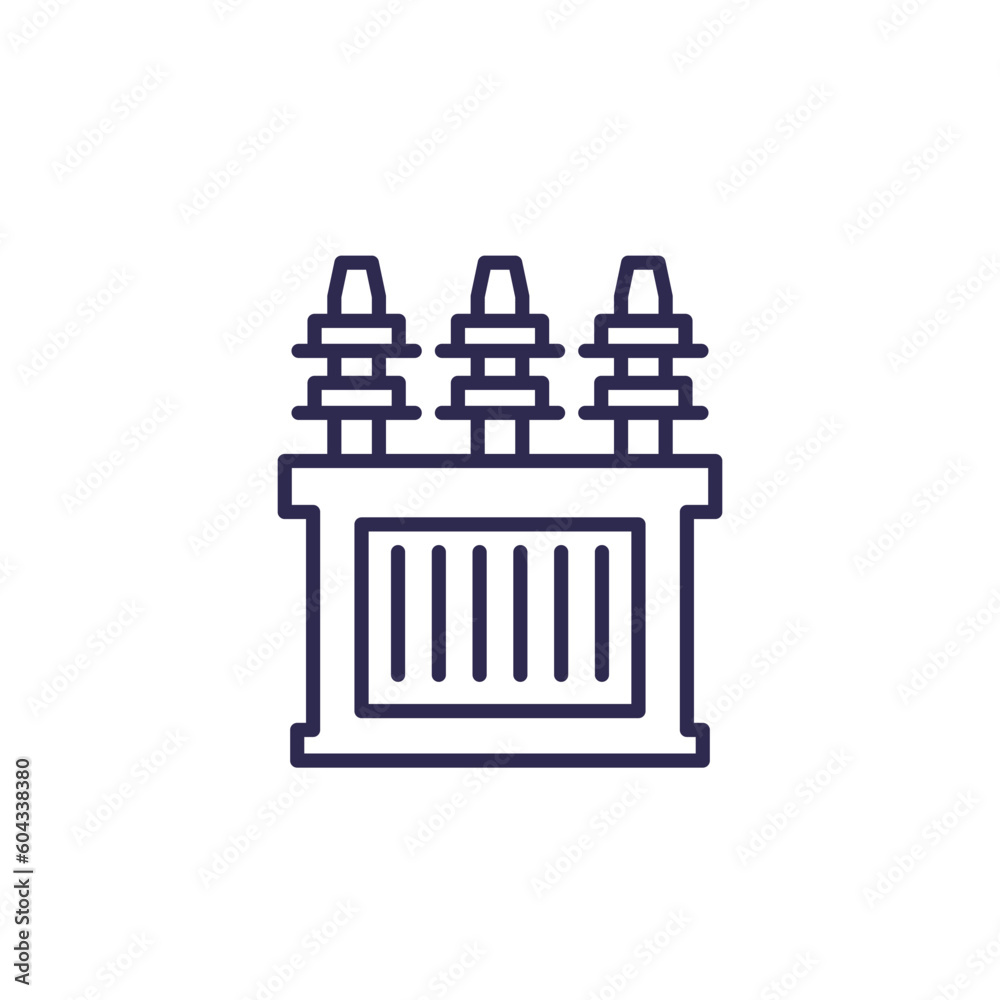 substation line icon, electric transformer