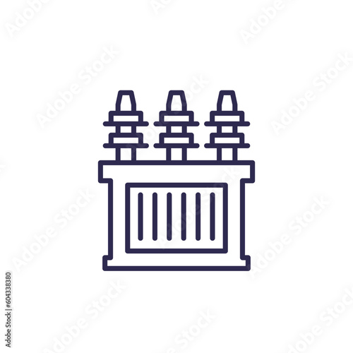 substation line icon, electric transformer