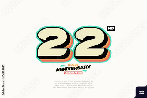 Number 22 logo icon design 22nd birthday logo number anniversary 22